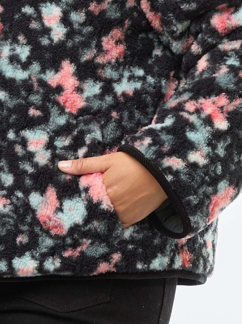 Chaqueta cálida workwear reversible con cierre a presión Kaki - Kiabi