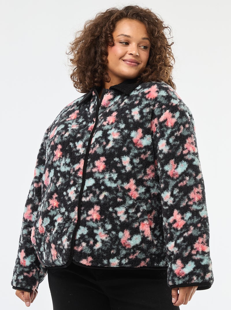 Chaqueta cálida workwear reversible con cierre a presión Kaki - Kiabi