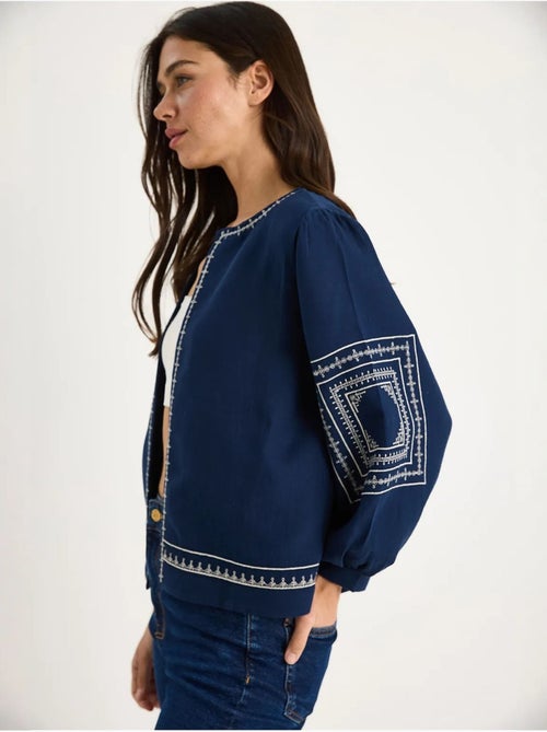 Chaqueta casual bordada de cuello redondo lucci - Kiabi