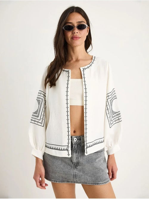 Chaqueta casual bordada de cuello redondo lucci - Kiabi