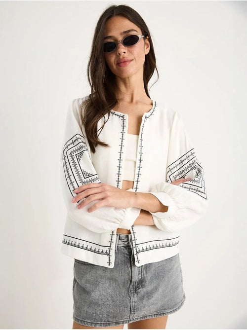 Chaqueta casual bordada de cuello redondo lucci - Kiabi