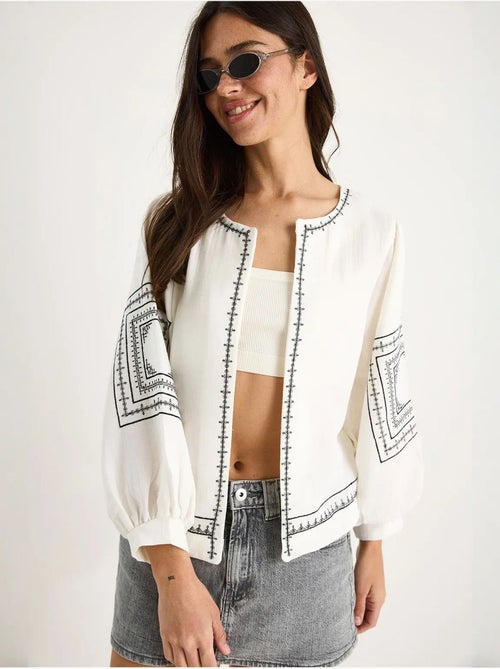 Chaqueta casual bordada de cuello redondo lucci - Kiabi