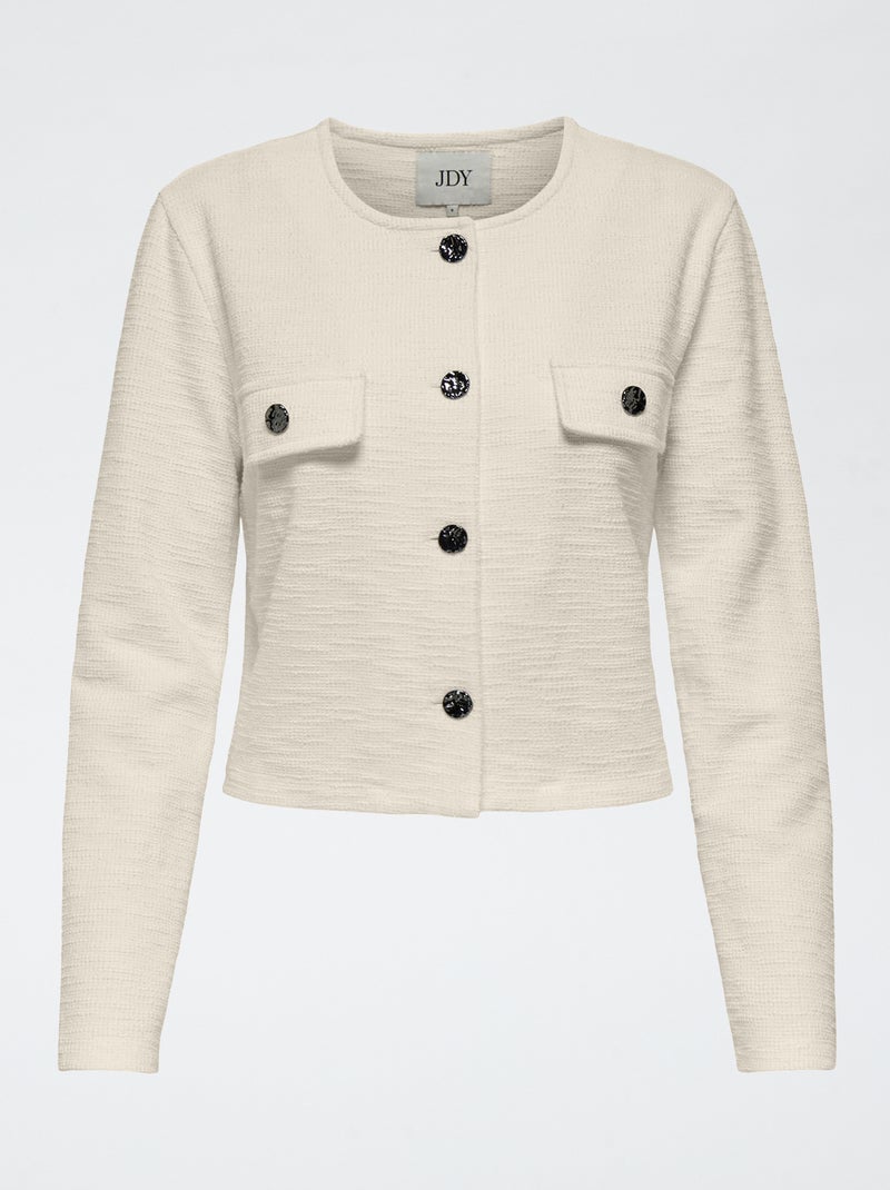 Chaqueta con abertura abotonada y bolsillos en el pecho Beige - Kiabi