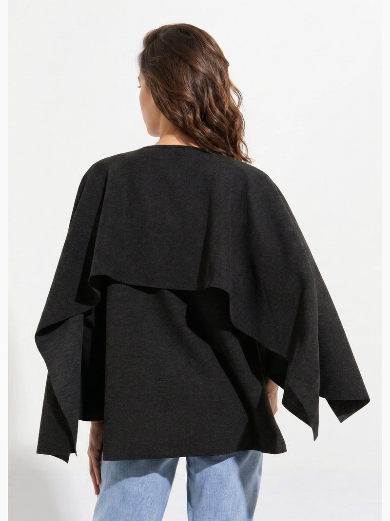 Chaqueta con botón joya de metal y bufanda - AFIBEL Negro - Kiabi