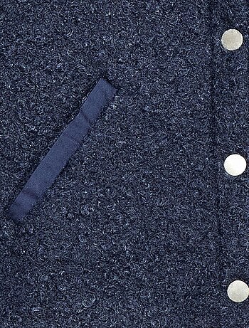 Chaqueta con botones a presión efecto borreguito