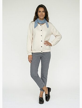 Chaqueta con botones a presión y efecto acolchado - Afibel