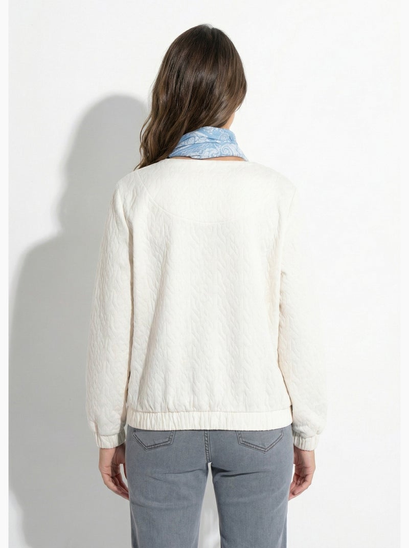 Chaqueta con botones a presión y efecto acolchado - Afibel Crudo - Kiabi