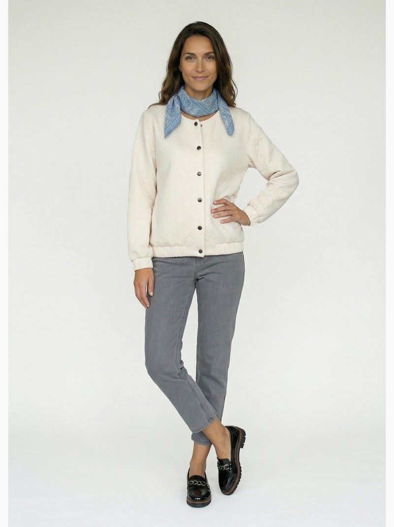 Chaqueta con botones a presión y efecto acolchado - Afibel Crudo - Kiabi