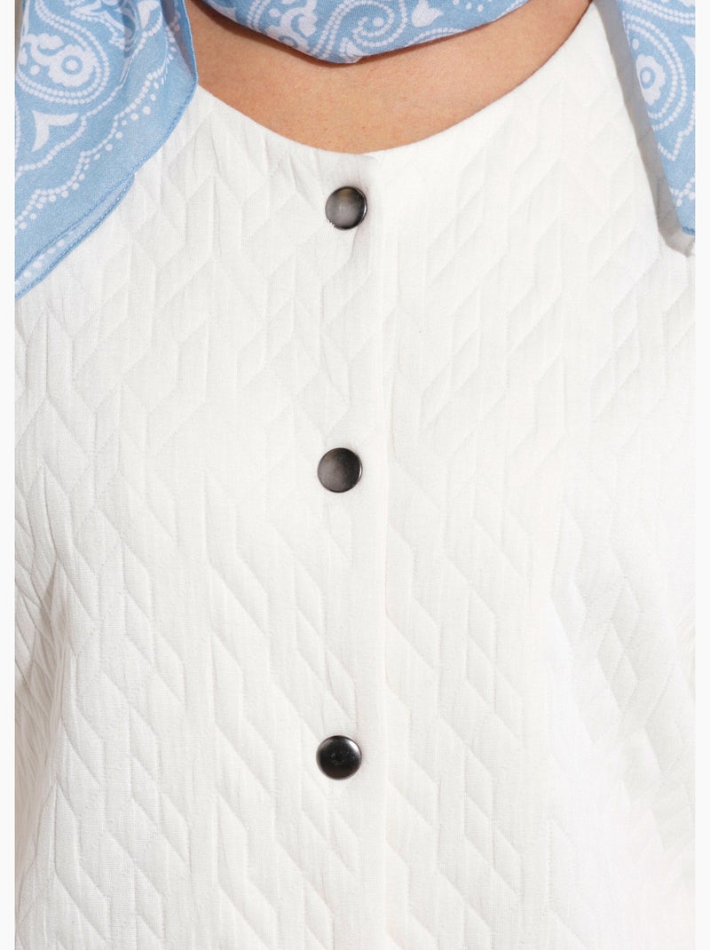 Chaqueta con botones a presión y efecto acolchado - Afibel Crudo - Kiabi