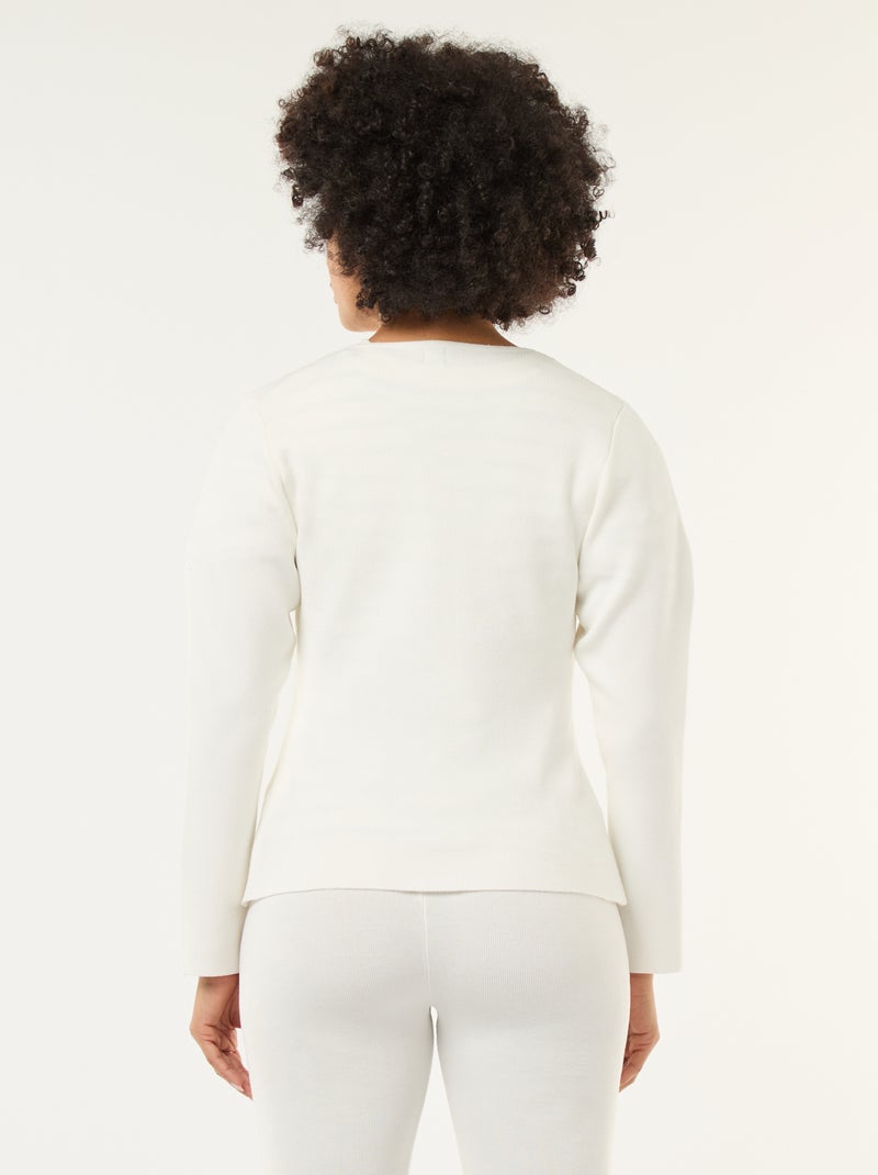 Chaqueta con botones dorados Blanco - Kiabi