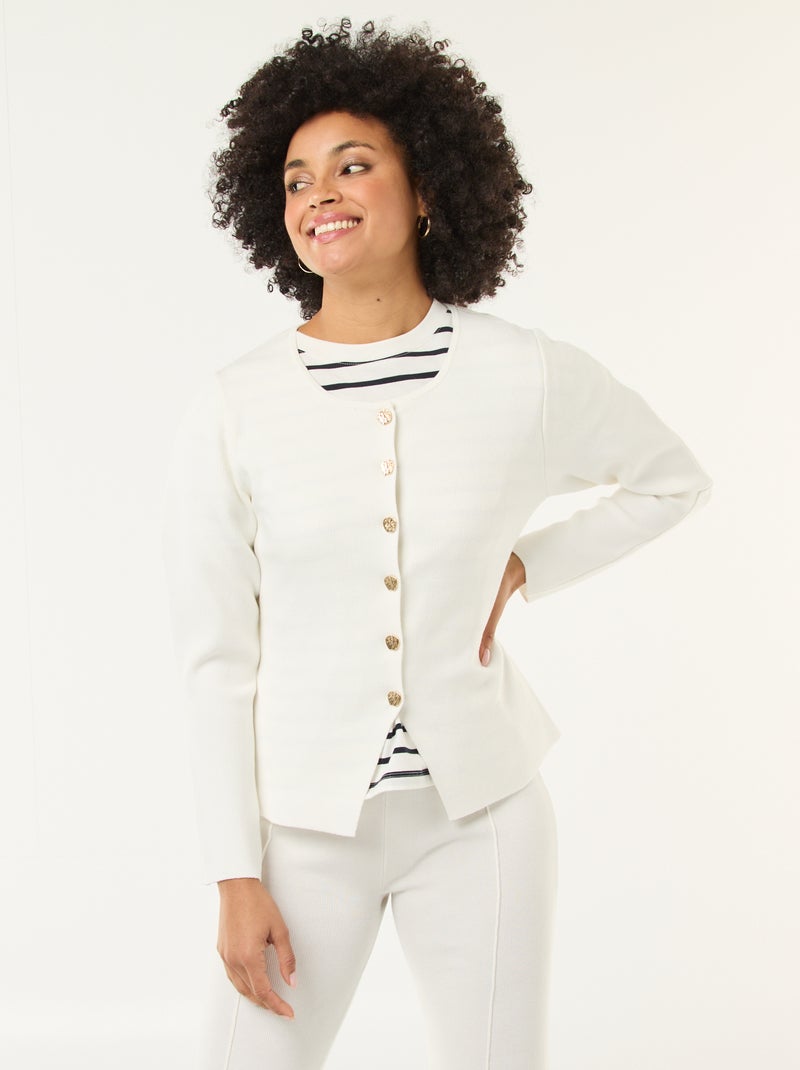 Chaqueta con botones dorados Blanco - Kiabi