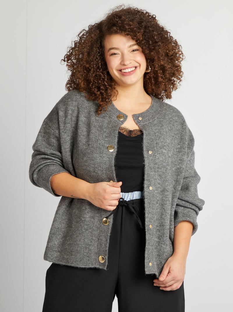 Chaqueta con botones dorados GRIS - Kiabi