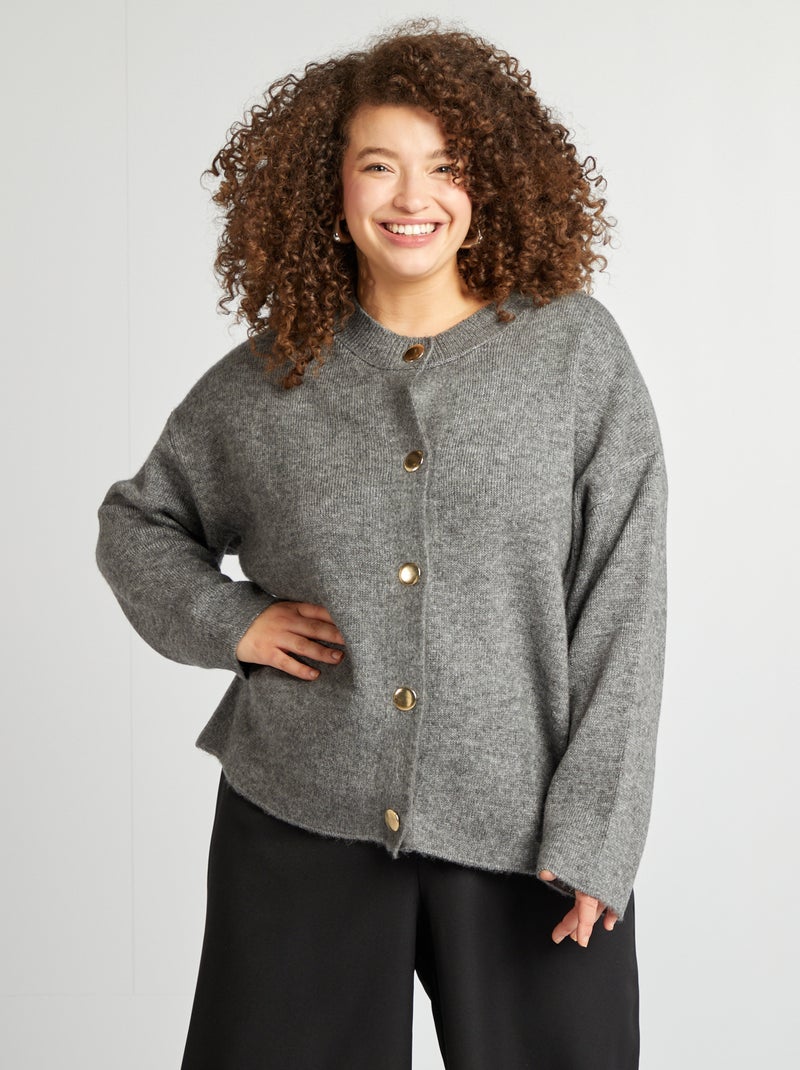 Chaqueta con botones dorados GRIS - Kiabi