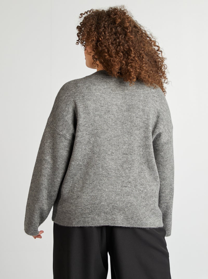 Chaqueta con botones dorados GRIS - Kiabi