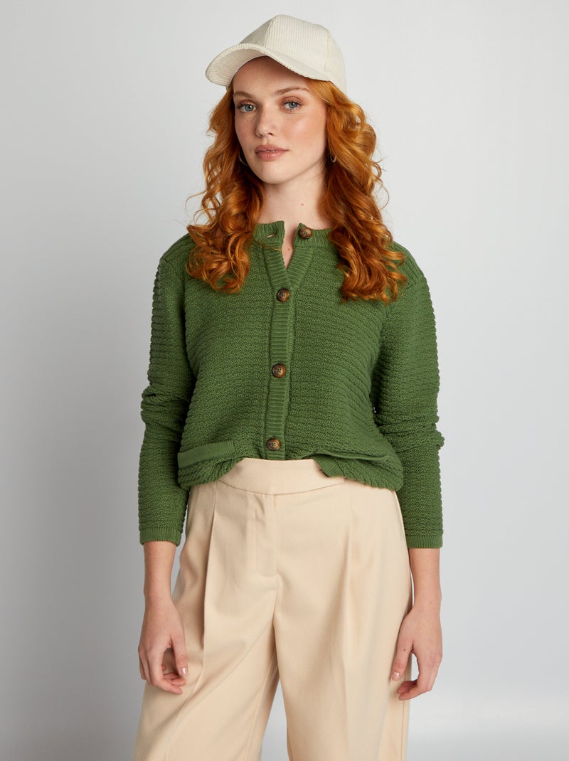Chaqueta con botones en los bolsillos VERDE - Kiabi