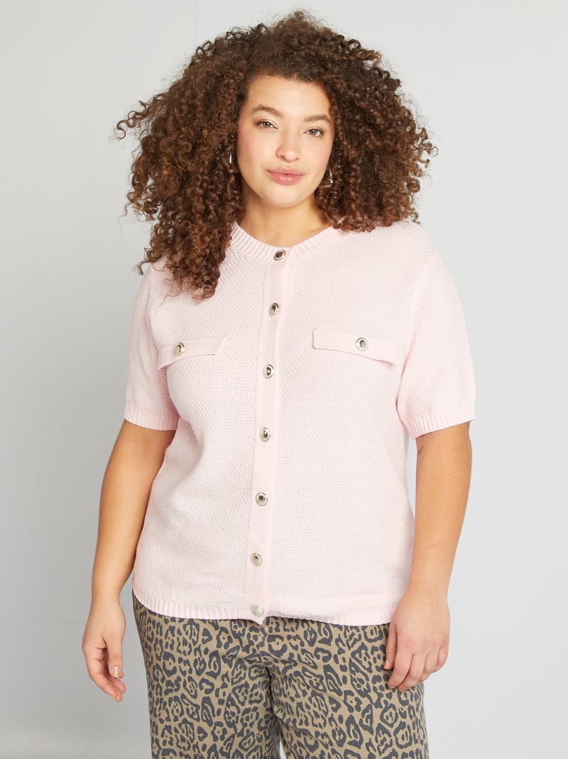 Chaqueta con botones plateados ROSA - Kiabi