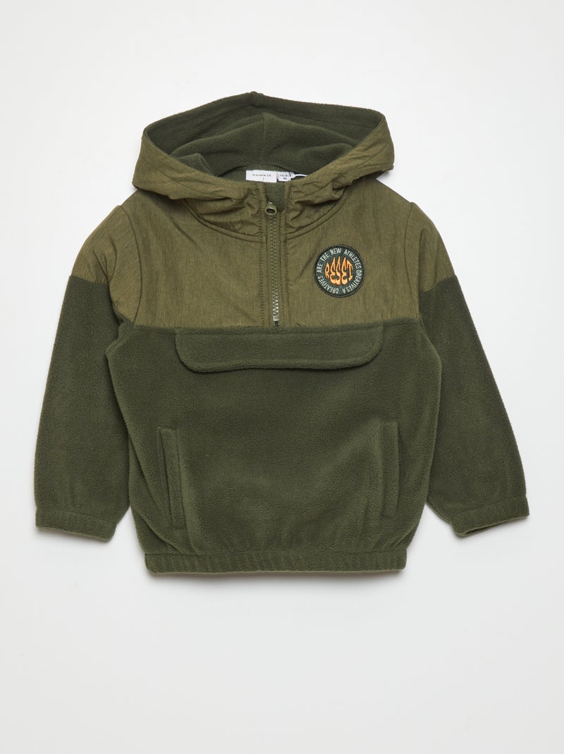 Chaqueta con capucha de estilo polar KAKI - Kiabi