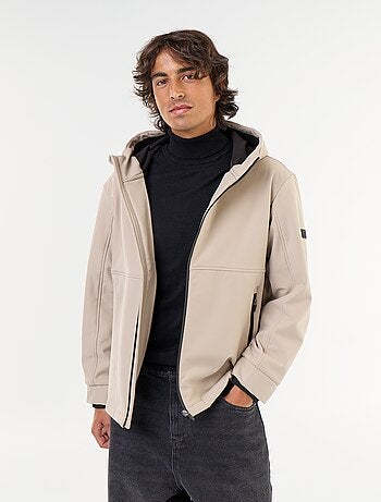 Chaqueta con capucha de neopreno forrada de micropolar