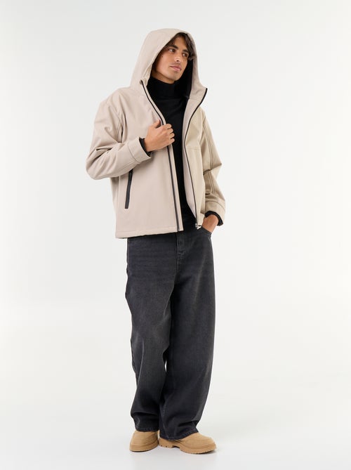 Chaqueta con capucha de neopreno forrada de micropolar - Kiabi Chaqueta con capucha de neopreno forrada de micropolar - Kiabi