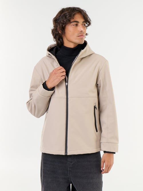 Chaqueta con capucha de neopreno forrada de micropolar - Kiabi Chaqueta con capucha de neopreno forrada de micropolar - Kiabi