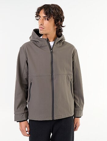 Chaqueta con capucha de neopreno forrada de micropolar