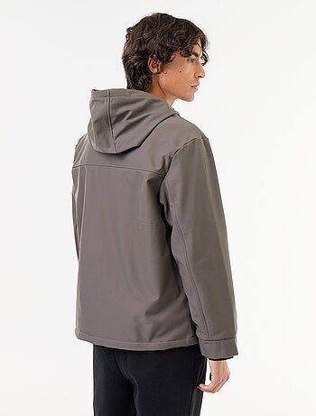 Chaqueta con capucha de neopreno forrada de micropolar