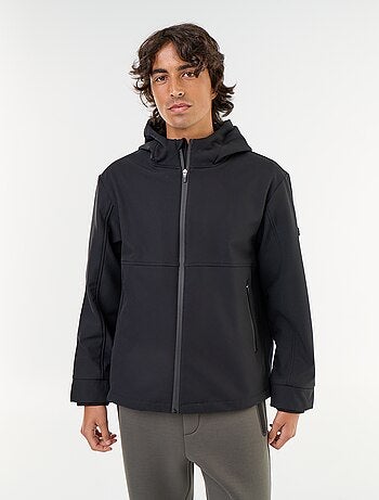 Chaqueta con capucha de neopreno forrada de micropolar