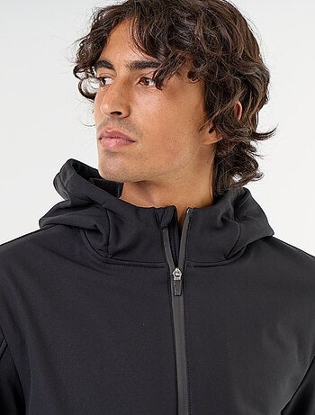 Chaqueta con capucha de neopreno forrada de micropolar