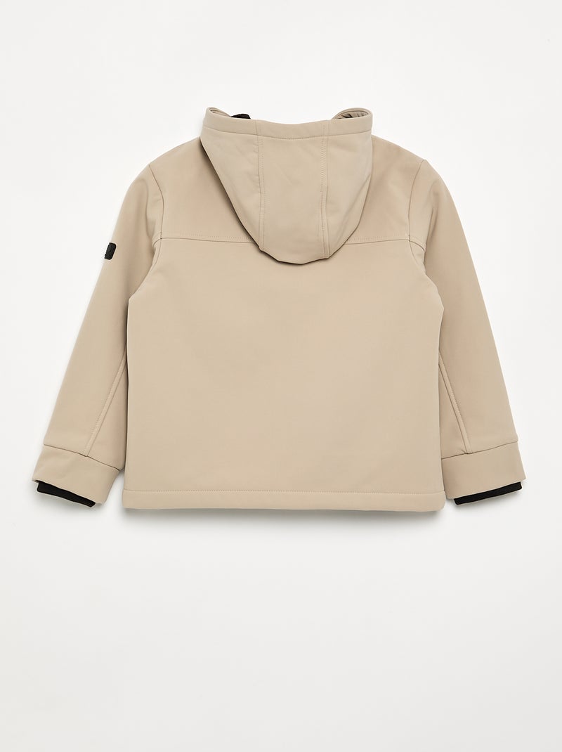 Chaqueta con capucha forrada de micropolar Beige - Kiabi