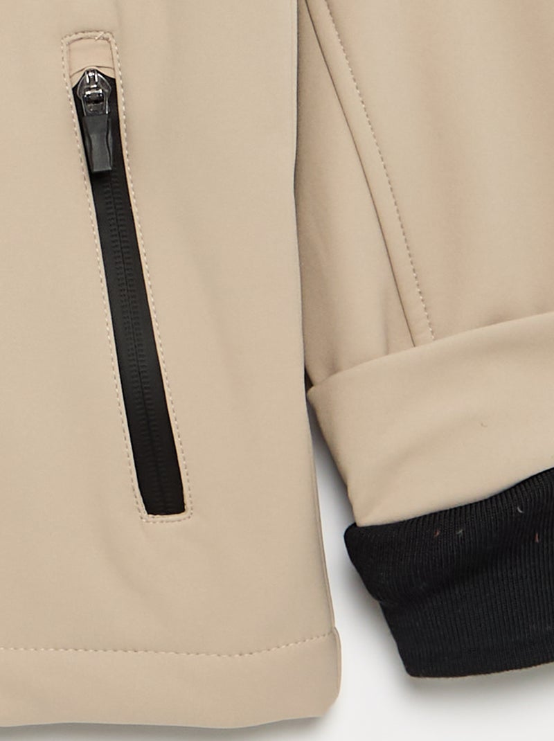 Chaqueta con capucha forrada de micropolar Beige - Kiabi