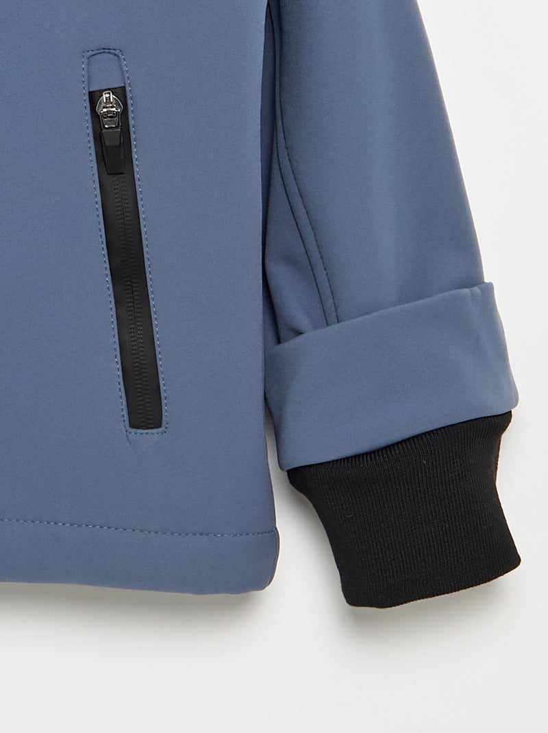 Chaqueta con capucha forrada de micropolar Gris - Kiabi