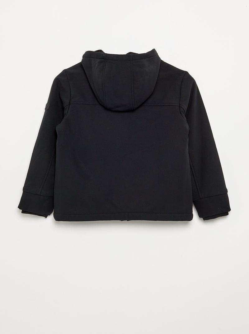 Chaqueta con capucha forrada de micropolar Negro - Kiabi