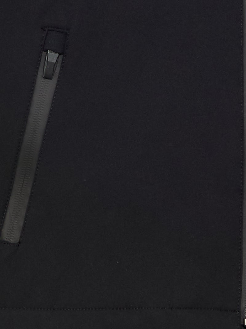Chaqueta con capucha forrada de micropolar Negro - Kiabi