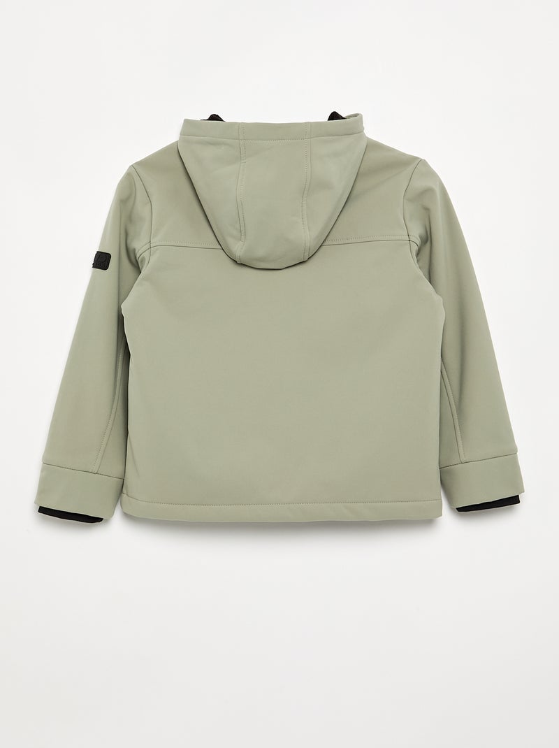 Chaqueta con capucha forrada de micropolar Verde - Kiabi