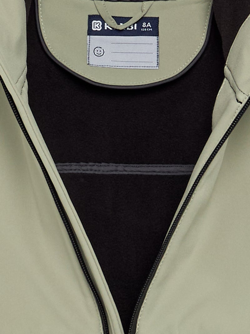 Chaqueta con capucha forrada de micropolar Verde - Kiabi