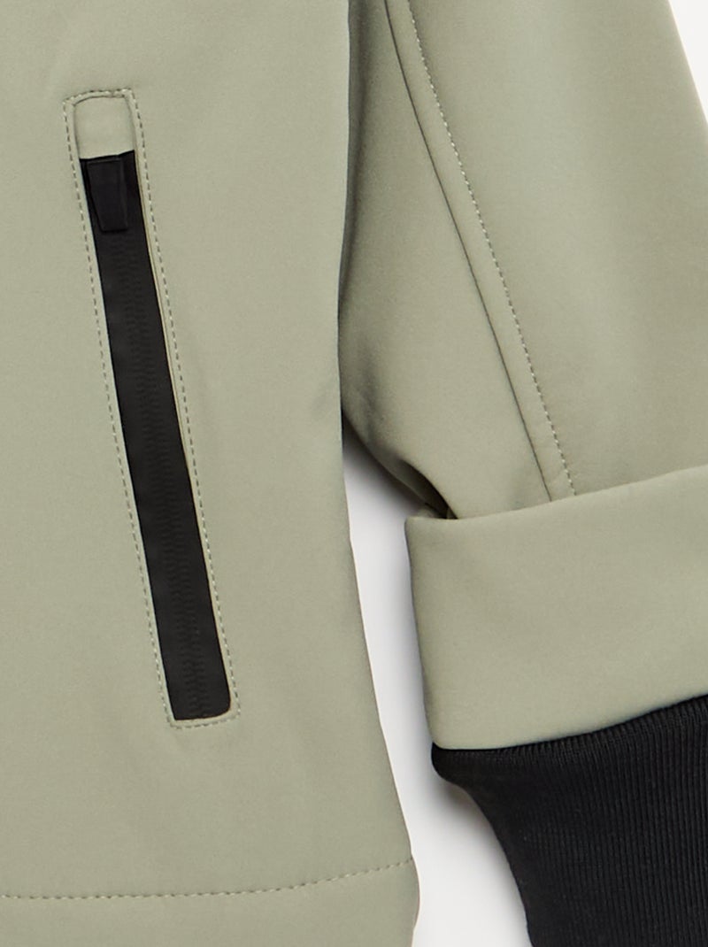 Chaqueta con capucha forrada de micropolar Verde - Kiabi