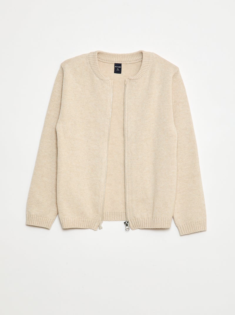 Chaqueta con cremallera - colección fácil de poner BEIGE - Kiabi