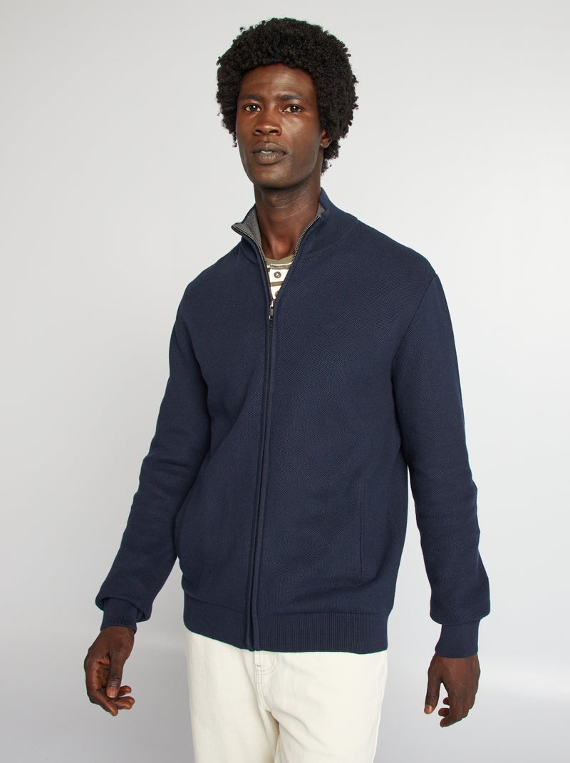 Chaqueta con cremallera cuello alto AZUL - Kiabi