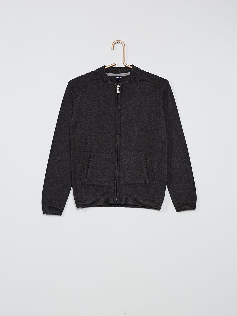 Chaqueta con cremallera de algodón puro GRIS Kiabi 13.00€ Chaqueta con cremallera de algodón puro GRIS Kiabi 13.00€
