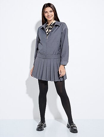 Chaqueta con cremallera de color jaspeado oscuro - AFIBEL