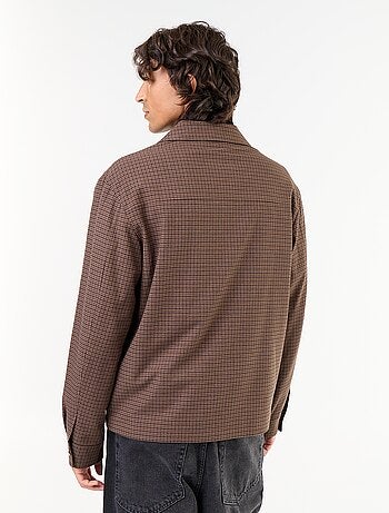 Chaqueta con cremallera de cuadros