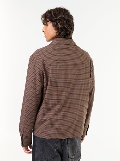 Chaqueta con cremallera de cuadros - Kiabi