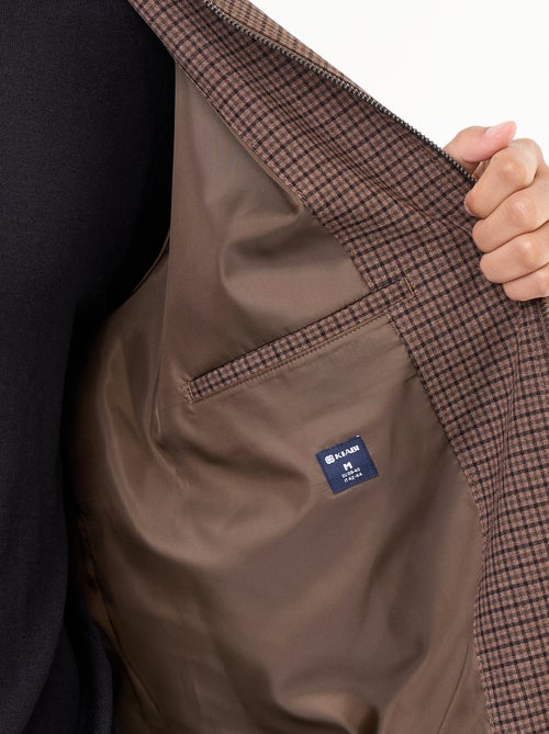 Chaqueta con cremallera de cuadros - Kiabi