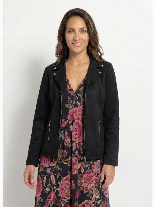 Chaqueta con cremallera de tejido de ante aterciopelado - Afibel - Kiabi