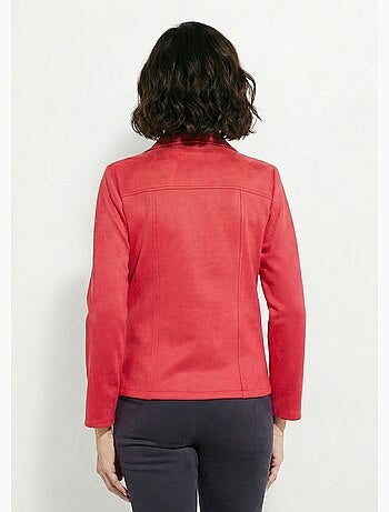 Chaqueta con cremallera de tejido de ante aterciopelado - Afibel
