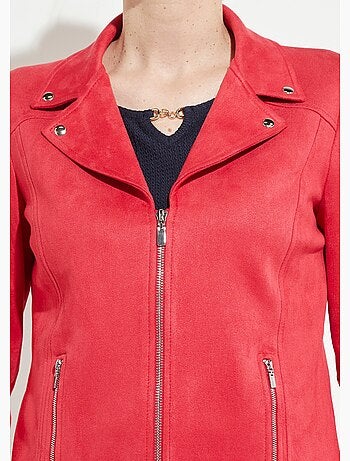 Chaqueta con cremallera de tejido de ante aterciopelado - Afibel