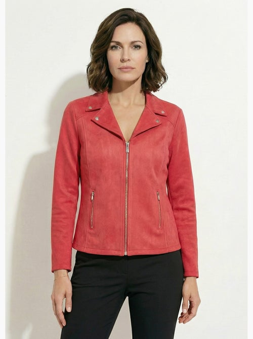 Chaqueta con cremallera de tejido de ante aterciopelado - Afibel - Kiabi