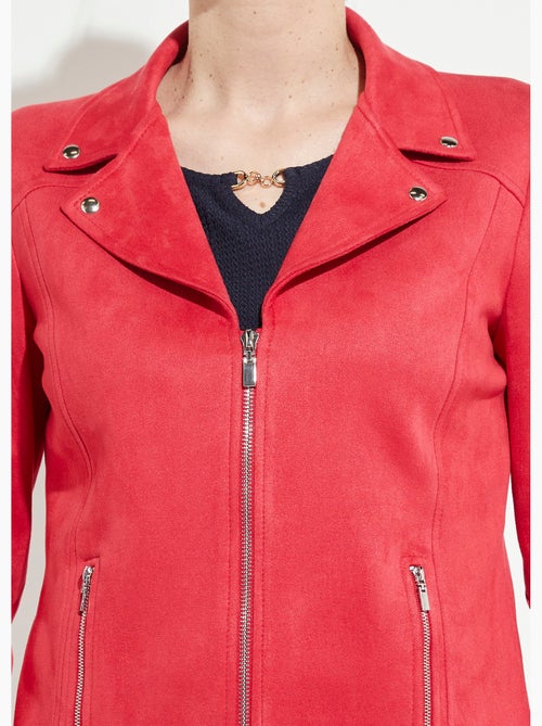 Chaqueta con cremallera de tejido de ante aterciopelado - Afibel - Kiabi