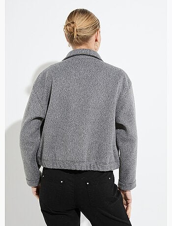 Chaqueta con cremallera de tejido de rizo liso - Afibel