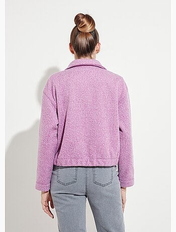 Chaqueta con cremallera de tejido de rizo liso - Afibel